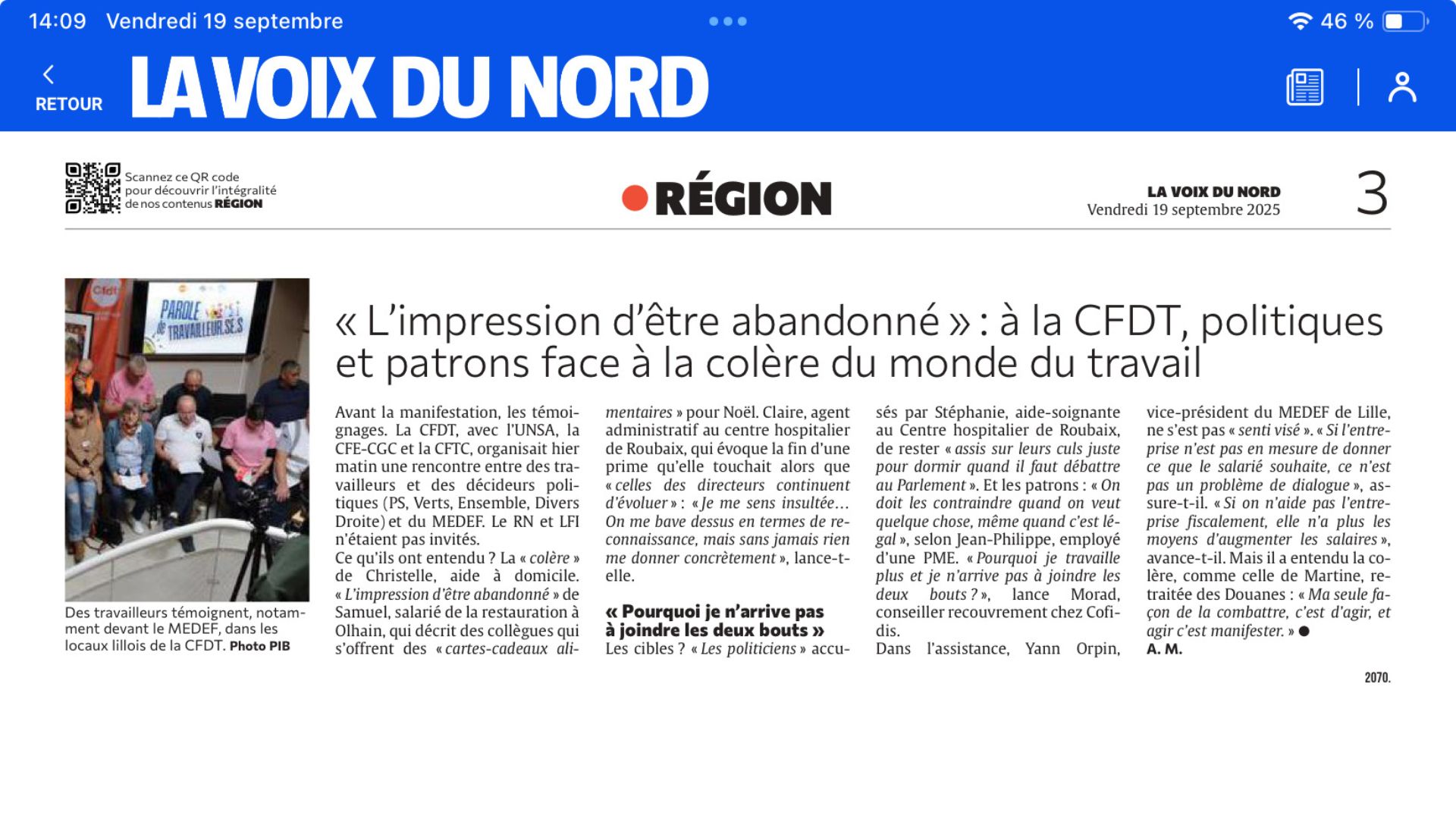 Article Voix du Nord
